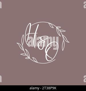 HO wedding initials monogram logo ideas vector graphic Stock Vector