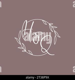 HQ wedding initials monogram logo ideas vector graphic Stock Vector
