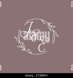 JE wedding initials monogram logo ideas vector graphic Stock Vector