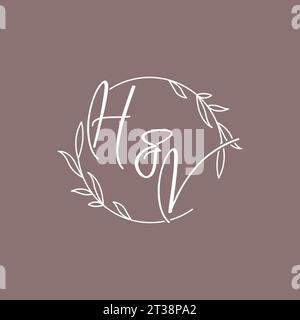 HV wedding initials monogram logo ideas vector graphic Stock Vector