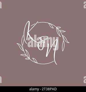 KN wedding initials monogram logo ideas vector graphic Stock Vector