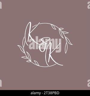 KK wedding initials monogram logo ideas vector graphic Stock Vector