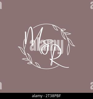 MR wedding initials monogram logo ideas vector graphic Stock Vector