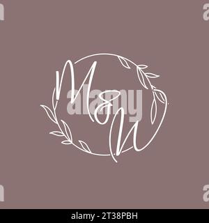 MW wedding initials monogram logo ideas vector graphic Stock Vector