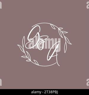 GA wedding initials monogram logo ideas vector graphic Stock Vector