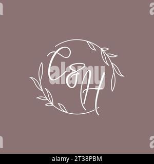 CH wedding initials monogram logo ideas vector graphic Stock Vector