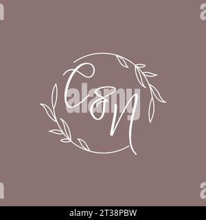 CN wedding initials monogram logo ideas vector graphic Stock Vector
