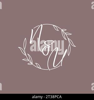NU wedding initials monogram logo ideas vector graphic Stock Vector