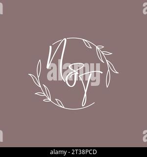 NT wedding initials monogram logo ideas vector graphic Stock Vector