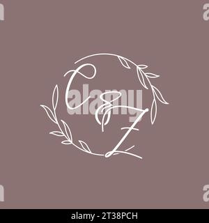 CZ wedding initials monogram logo ideas vector graphic Stock Vector