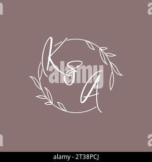 KA wedding initials monogram logo ideas vector graphic Stock Vector