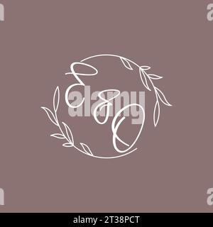 EO wedding initials monogram logo ideas vector graphic Stock Vector