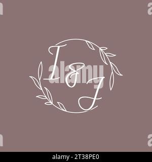 IJ wedding initials monogram logo ideas vector graphic Stock Vector