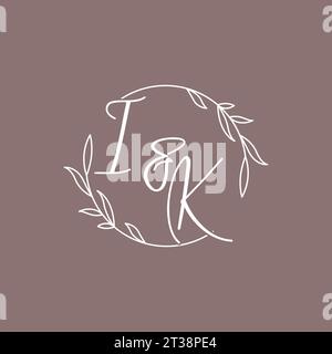 IK wedding initials monogram logo ideas vector graphic Stock Vector