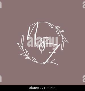 NZ wedding initials monogram logo ideas vector graphic Stock Vector