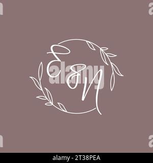 EN wedding initials monogram logo ideas vector graphic Stock Vector