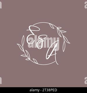 EA wedding initials monogram logo ideas vector graphic Stock Vector