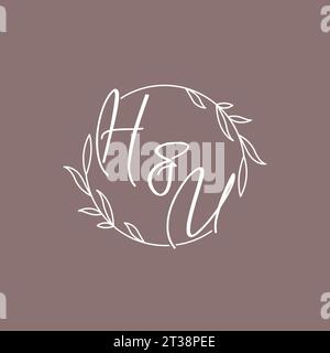 HU wedding initials monogram logo ideas vector graphic Stock Vector