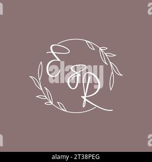ER wedding initials monogram logo ideas vector graphic Stock Vector