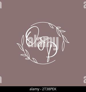 OP wedding initials monogram logo ideas vector graphic Stock Vector