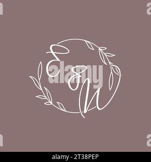EW wedding initials monogram logo ideas vector graphic Stock Vector