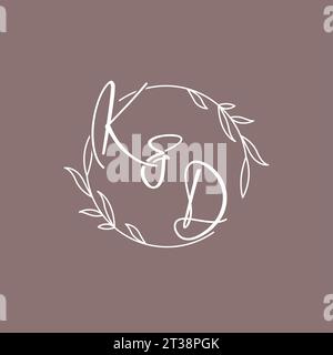 KD wedding initials monogram logo ideas vector graphic Stock Vector