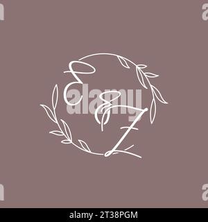 EZ wedding initials monogram logo ideas vector graphic Stock Vector