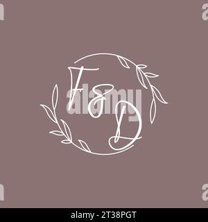 FD wedding initials monogram logo ideas vector graphic Stock Vector
