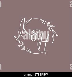 KH wedding initials monogram logo ideas vector graphic Stock Vector
