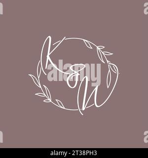 KW wedding initials monogram logo ideas vector graphic Stock Vector