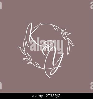 KY wedding initials monogram logo ideas vector graphic Stock Vector