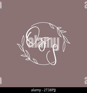 OS wedding initials monogram logo ideas vector graphic Stock Vector