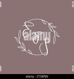 ES wedding initials monogram logo ideas vector graphic Stock Vector