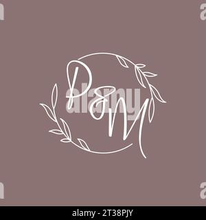 PM wedding initials monogram logo ideas vector graphic Stock Vector