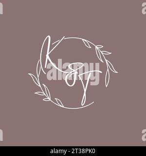 KT wedding initials monogram logo ideas vector graphic Stock Vector