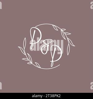 PP wedding initials monogram logo ideas vector graphic Stock Vector