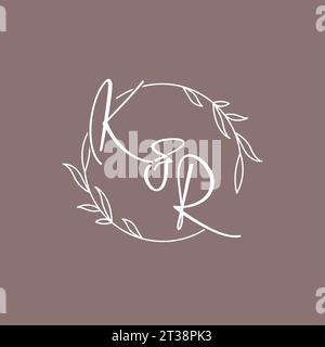 KR wedding initials monogram logo ideas vector graphic Stock Vector