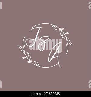 JA wedding initials monogram logo ideas vector graphic Stock Vector