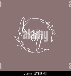 KL wedding initials monogram logo ideas vector graphic Stock Vector