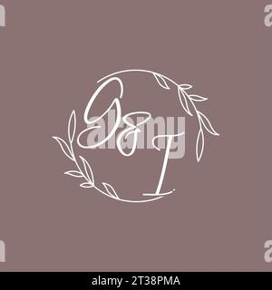 GI wedding initials monogram logo ideas vector graphic Stock Vector