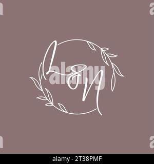 LN wedding initials monogram logo ideas vector graphic Stock Vector