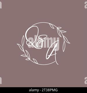QA wedding initials monogram logo ideas vector graphic Stock Vector