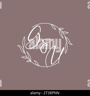 GU wedding initials monogram logo ideas vector graphic Stock Vector