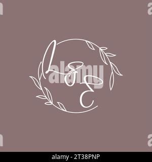 LE wedding initials monogram logo ideas vector graphic Stock Vector