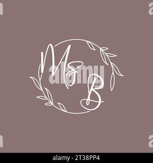 MB wedding initials monogram logo ideas vector graphic Stock Vector