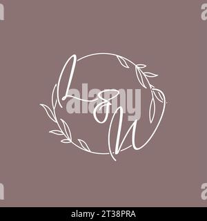 LW wedding initials monogram logo ideas vector graphic Stock Vector