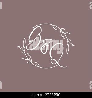 GQ wedding initials monogram logo ideas vector graphic Stock Vector