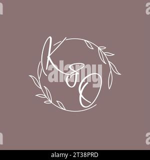 KO wedding initials monogram logo ideas vector graphic Stock Vector