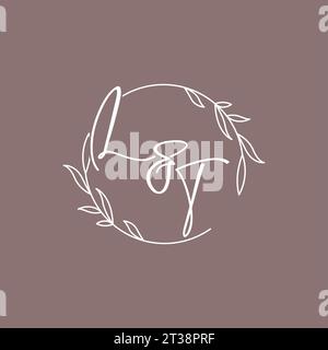 LT wedding initials monogram logo ideas vector graphic Stock Vector