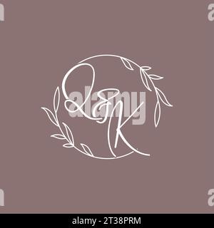 QK wedding initials monogram logo ideas vector graphic Stock Vector